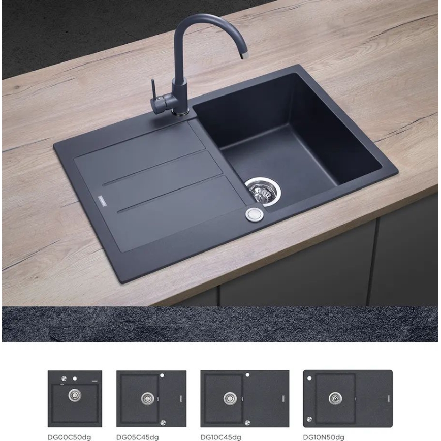 Concept BDG3334DG - Valamusegisti 33,5 cm graniit/tumehall