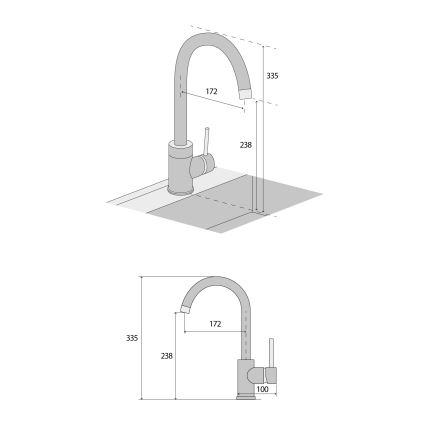 Concept BDG3334DG - Valamusegisti 33,5 cm graniit/tumehall