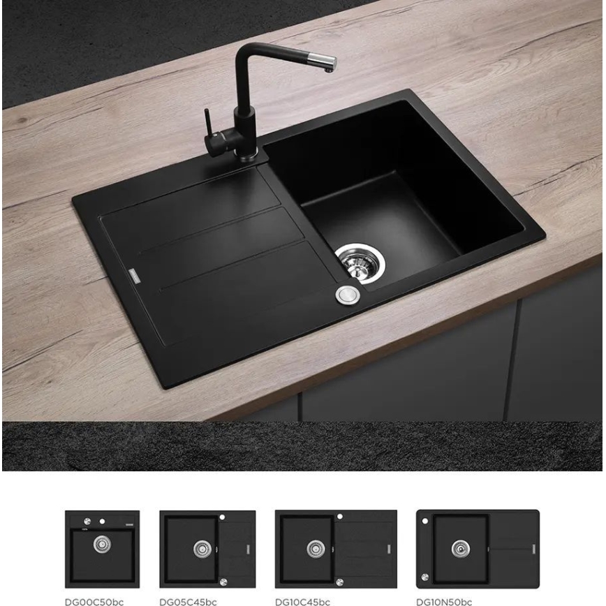 Concept BDG4327BC - Valamusegisti 27,3 cm graniit/must