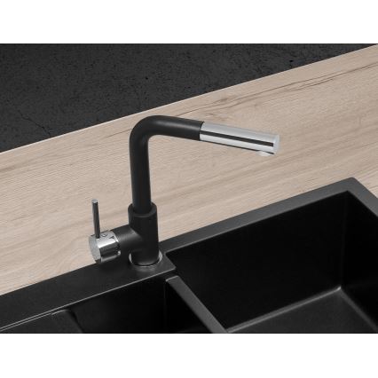 Concept BDG4527BC - Köögisegisti väljatõmmatava dušiga 26,9 cm graniit/must