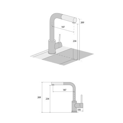 Concept BDG4527BE - Köögisegisti väljatõmmatava otsikuga, 26,9 cm, graniit/beež