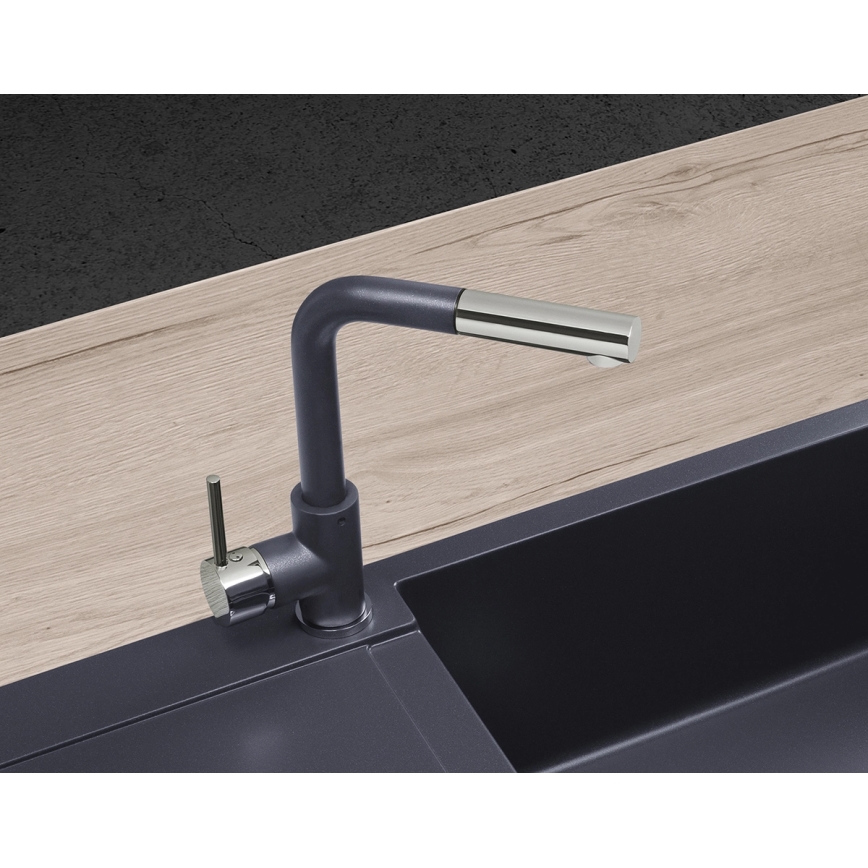 Concept BDG4527DG - Köögisegisti väljatõmmatava dušiga, 26,9 cm, graniit/tumehall