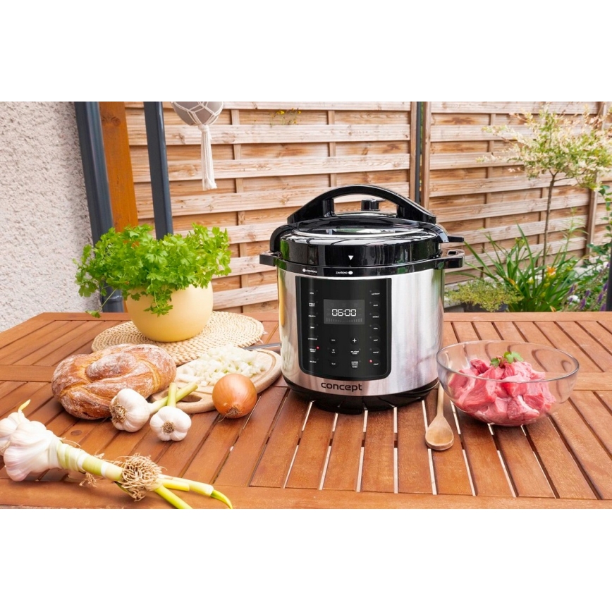 Concept CK8001 - Mitmefunktsiooniline elektriline rõhupott 5,6 l 1000W/230V Wi-Fi roostevaba teras