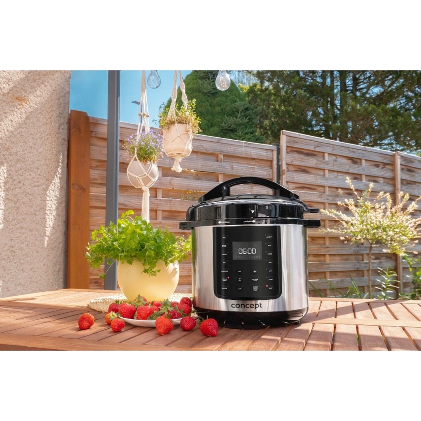 Concept CK8001 - Mitmefunktsiooniline elektriline rõhupott 5,6 l 1000W/230V Wi-Fi roostevaba teras