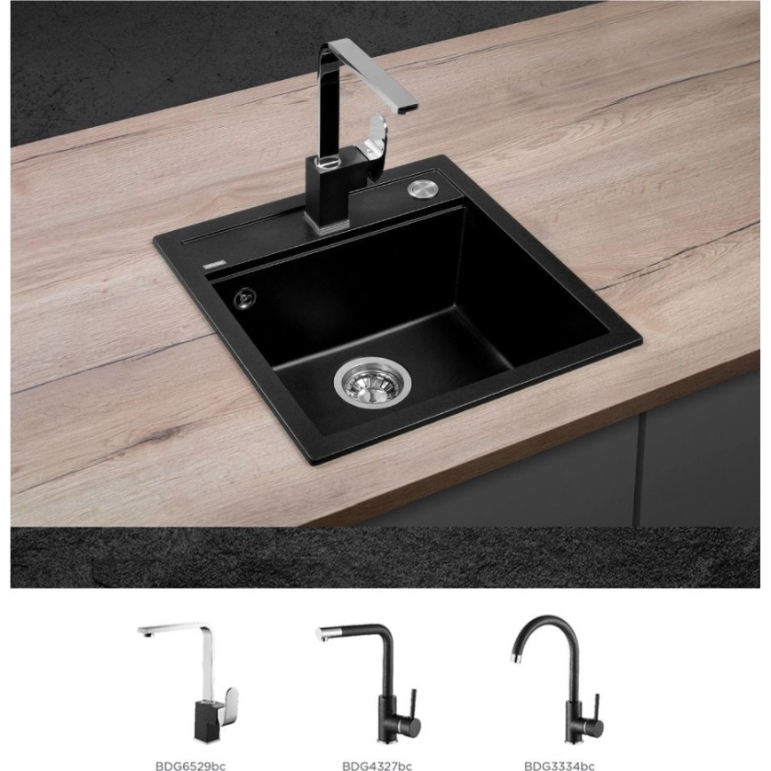 Concept DG00C50BC - Köögivalamu CUBIS 49x51 cm graniit/must