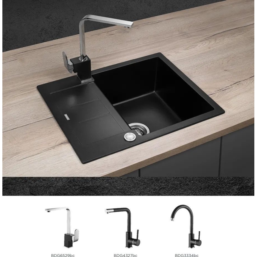 Concept DG05C45BC - Köögivalamu CUBIS 50x62 cm graniit/must