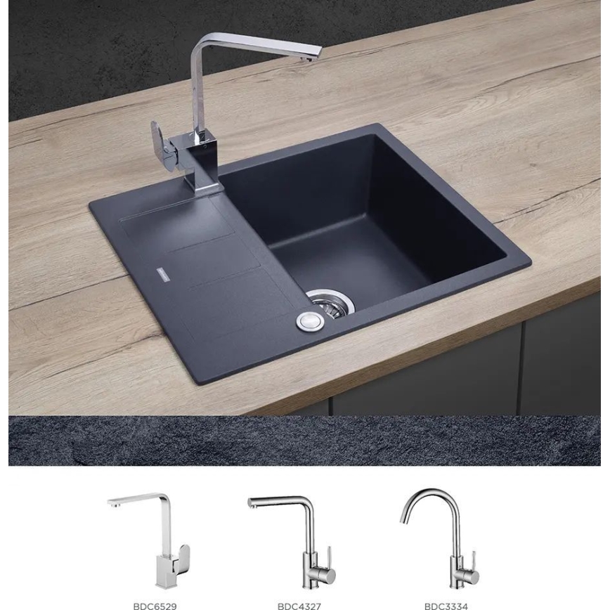 Concept DG05C45DG - Köögivalamu CUBIS 50x62 cm graniit/tumehall