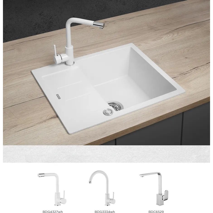Concept DG05C45WH - Köögivalamu CUBIS 50x62 cm graniit/valge