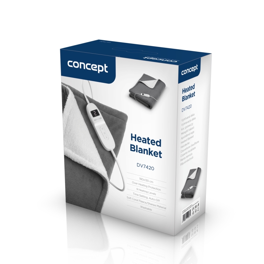 Concept DV7420 - Elektriline soojatekk 160W/230V 180x130 cm hall/valge