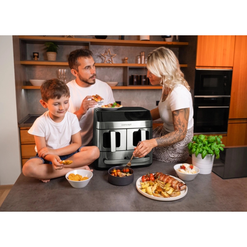 Concept FR9000 - PIZZA TRIO Kuumaõhufritüür 18,5 l, 2700 W/230 V, roostevaba teras/must