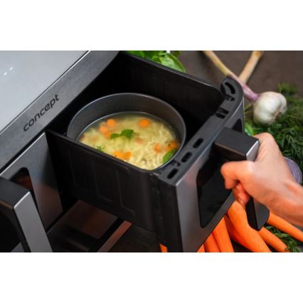 Concept FR9000 - PIZZA TRIO Kuumaõhufritüür 18,5 l, 2700 W/230 V, roostevaba teras/must