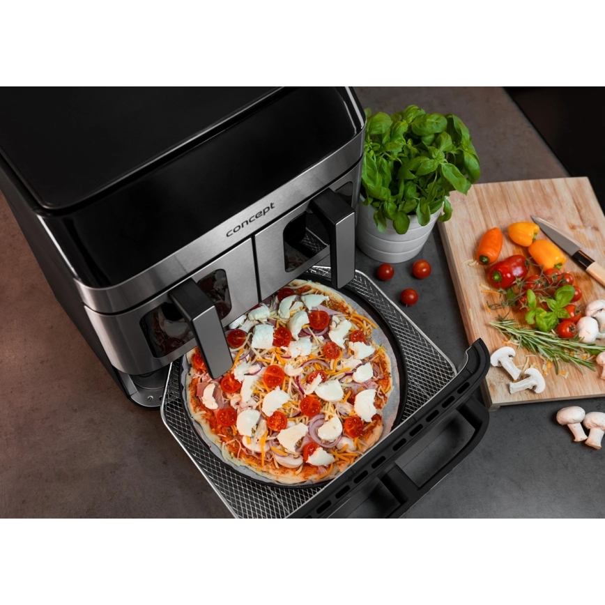 Concept FR9000 - PIZZA TRIO Kuumaõhufritüür 18,5 l, 2700 W/230 V, roostevaba teras/must