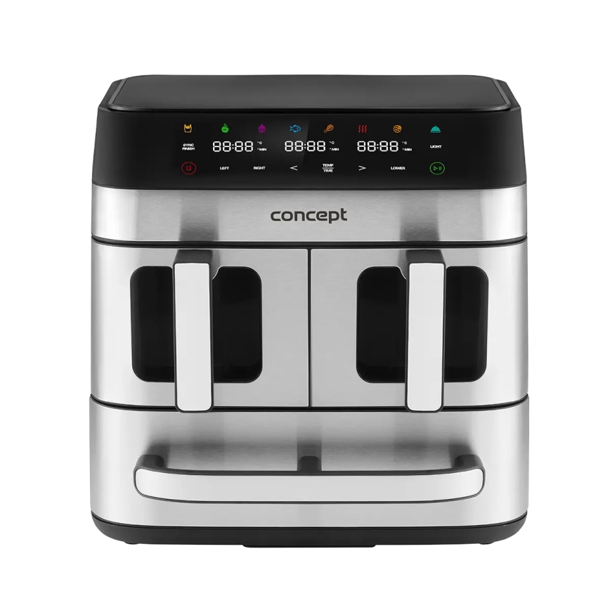 Concept FR9000 - PIZZA TRIO Kuumaõhufritüür 18,5 l, 2700 W/230 V, roostevaba teras/must