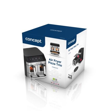 Concept FR9000 - PIZZA TRIO Kuumaõhufritüür 18,5 l, 2700 W/230 V, roostevaba teras/must