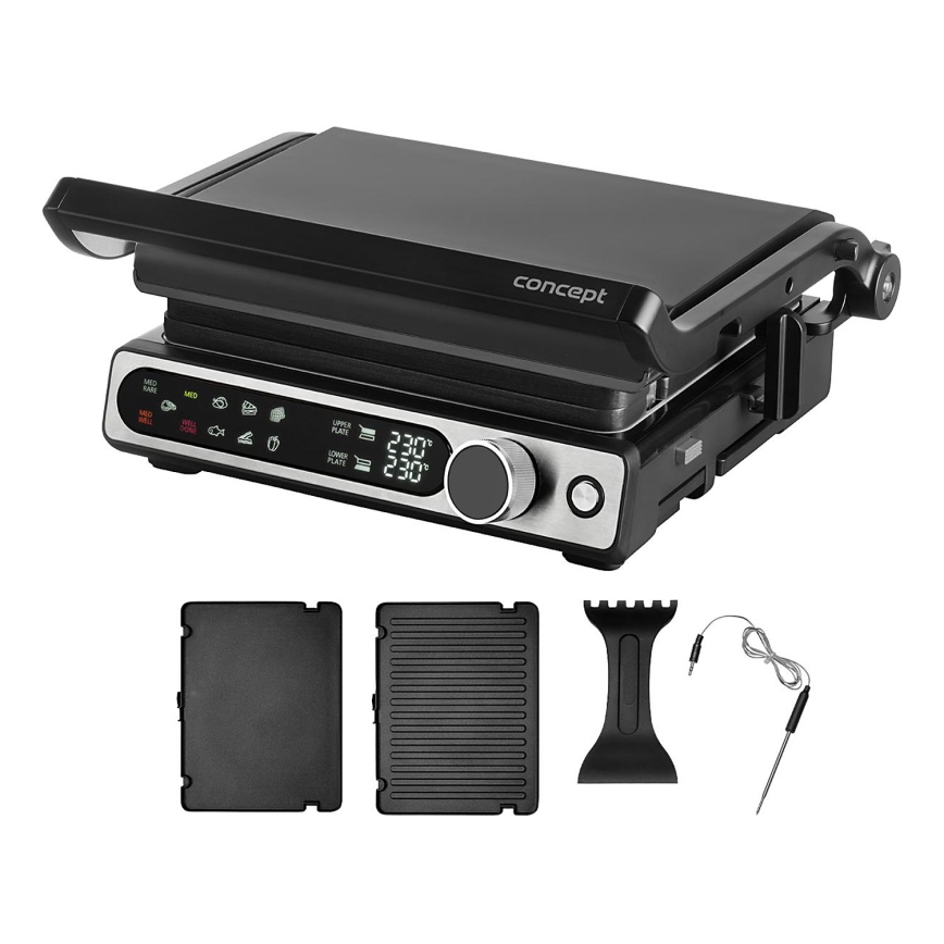 Concept ge3500 - Kontaktgrill temperatuurimõõdikuga 2000W/230V must