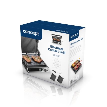 Concept ge3500 - Kontaktgrill temperatuurimõõdikuga 2000W/230V must