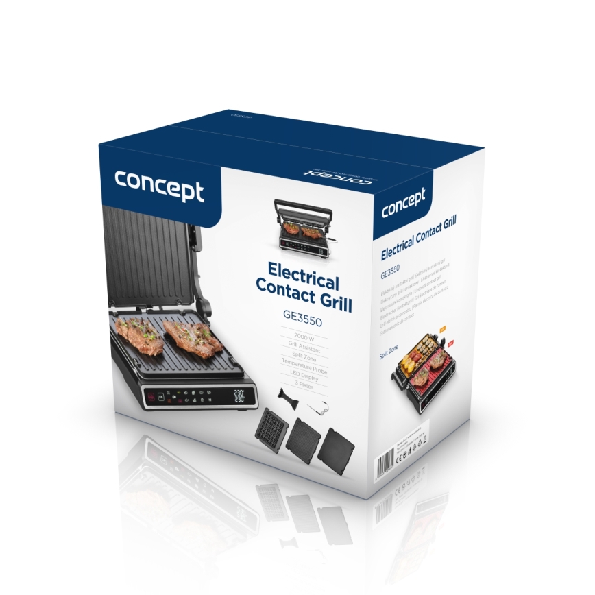 Concept ge3550 - Kontaktgrill temperatuurianduriga 2000W/230V must