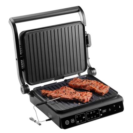 Concept ge3600 - Kontaktgrill temperatuurimõõdikuga GLASS 2000W/230V must