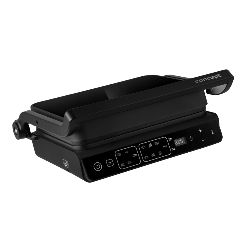 Concept ge3600 - Kontaktgrill temperatuurimõõdikuga GLASS 2000W/230V must