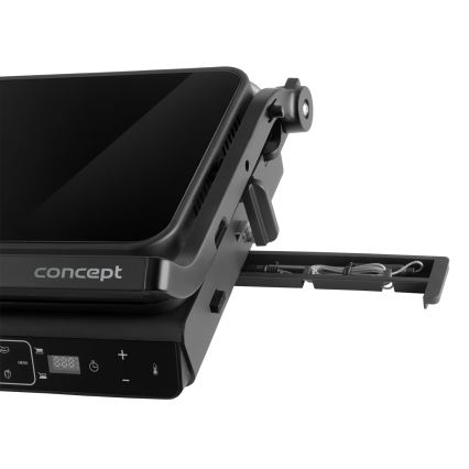 Concept ge3600 - Kontaktgrill temperatuurimõõdikuga GLASS 2000W/230V must
