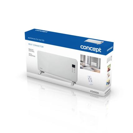 Concept KS4000 - Elektriline küttekeha/konvektor 1000/2000W IP24 valge + kaugjuhtimispultiga