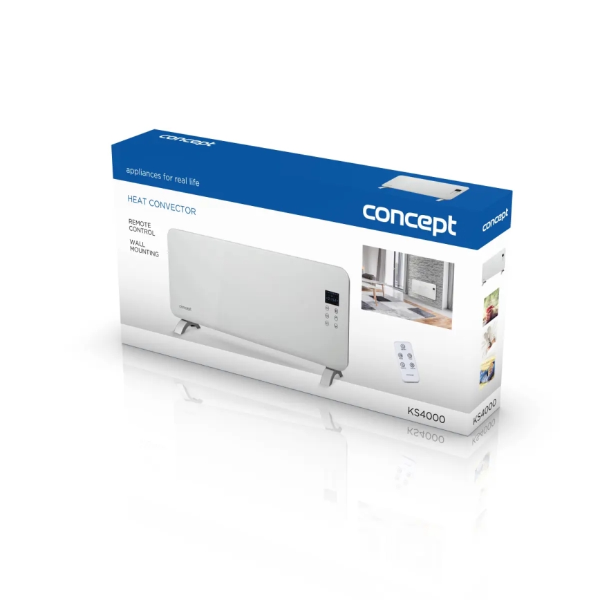 Concept KS4000 - Elektriline küttekeha/konvektor 1000/2000W IP24 valge + kaugjuhtimispultiga