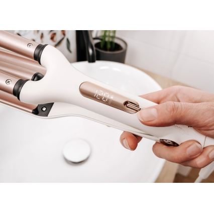 Concept KT2140 - Kolmesilindriline lokitaja GLAM STYLE 100W/230V valge/roosakuldne