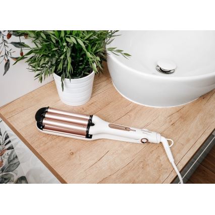 Concept KT2140 - Kolmesilindriline lokitaja GLAM STYLE 100W/230V valge/roosakuldne