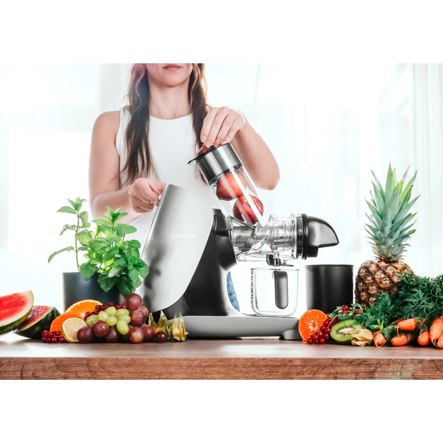 Concept LO7250 - Horisontaalne šnekmahlapress 200W/230V must/roostevaba teras