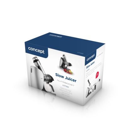Concept LO7250 - Horisontaalne šnekmahlapress 200W/230V must/roostevaba teras