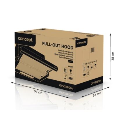 Concept OPV3860bc - Väljatõmmatav õhupuhasti 60 cm must