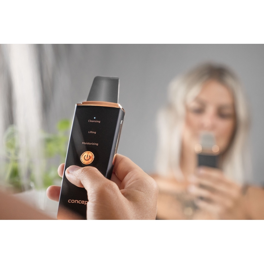 Concept PO2060 - Kosmeetiline ultraheli spaatel PERFECT SKIN 3,5W/5V USB 500 mAh IPX6 must