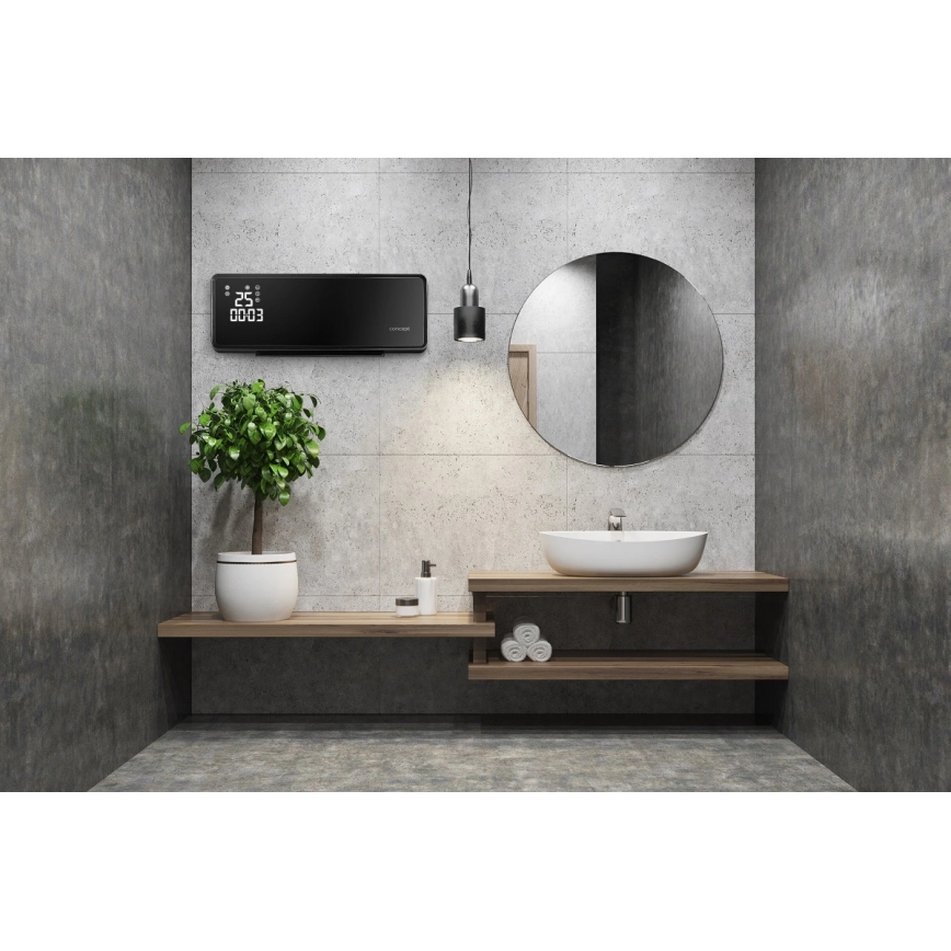 Concept QH4001 - Elektriline kütteseade 1000/2000W IP22 must + kaugjuhtimispult