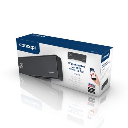Concept QH4100 - Elektriradiaator 1000/2000W Wi-Fi IP22 hall + kaugjuhtimispult