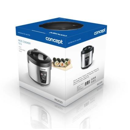 Concept RE2020 - Riisikeetja 2-ühes 650W/230V 1,5 l roostevabast terasest/must