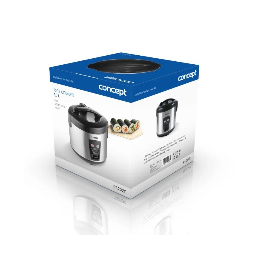 Concept RE2020 - Riisikeetja 2-ühes 650W/230V 1,5 l roostevabast terasest/must