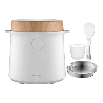 Concept RE3030 - Digitaalne riisikeetja 2-ühes 380W/230V 1,5 l valge/puidu dekor