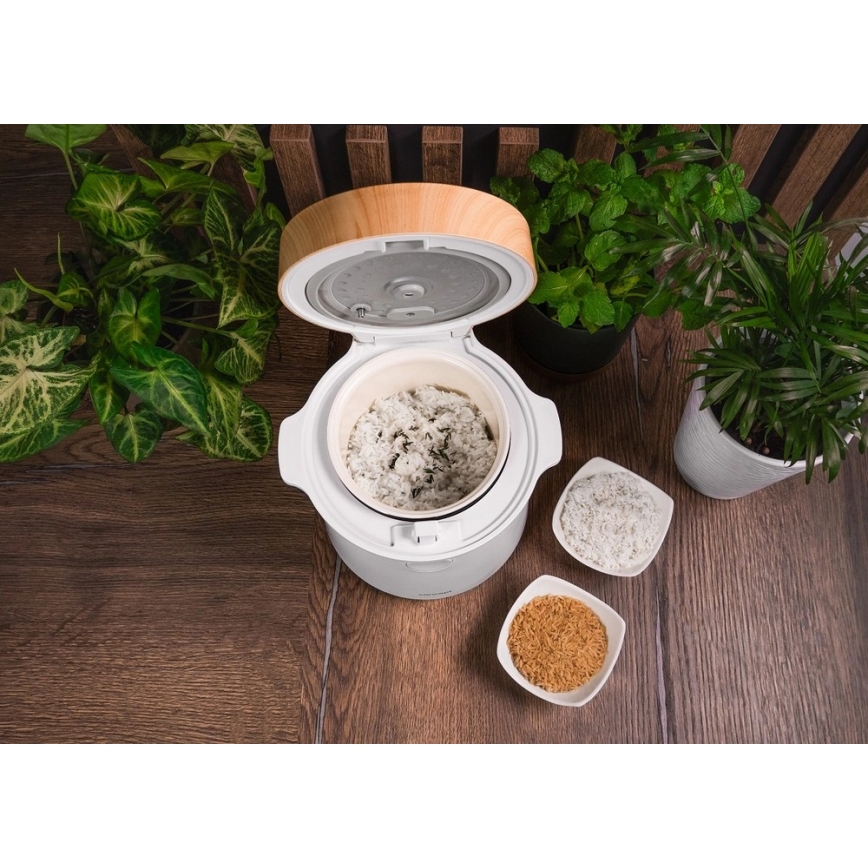 Concept RE3030 - Digitaalne riisikeetja 2-ühes 380W/230V 1,5 l valge/puidu dekor