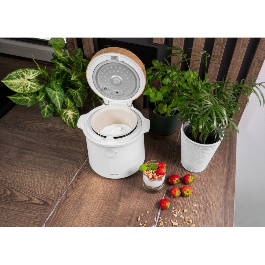 Concept RE3030 - Digitaalne riisikeetja 2-ühes 380W/230V 1,5 l valge/puidu dekor