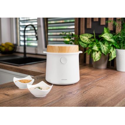 Concept RE3030 - Digitaalne riisikeetja 2-ühes 380W/230V 1,5 l valge/puidu dekor