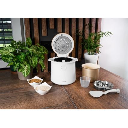 Concept RE3030 - Digitaalne riisikeetja 2-ühes 380W/230V 1,5 l valge/puidu dekor