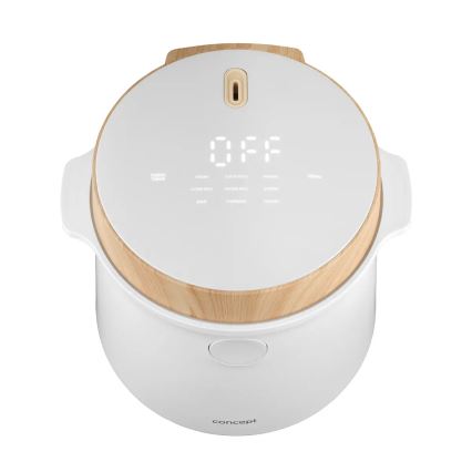 Concept RE3030 - Digitaalne riisikeetja 2-ühes 380W/230V 1,5 l valge/puidu dekor