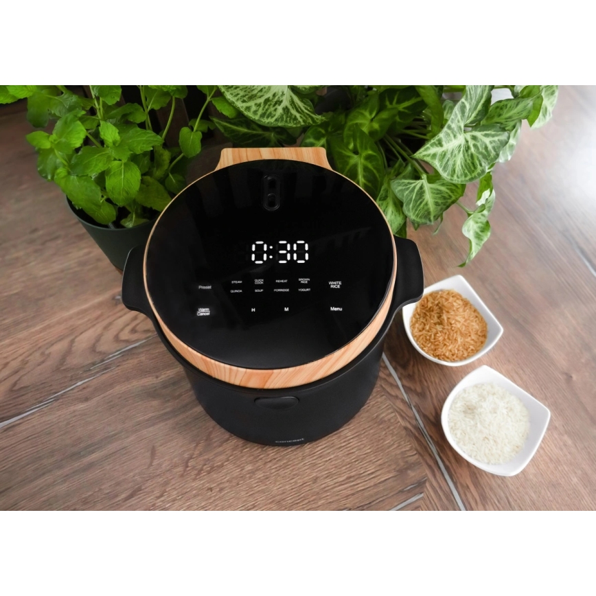 Concept RE4040 - Digitaalne riisikeetja 2-ühes 450W/230V 2 l must/puidu dekor