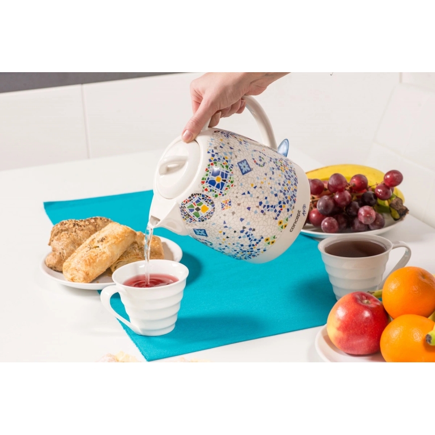 Concept RK0020 - Kiire veekeetja 1,5 l 1350W/230V erksavärviline/keraamiline