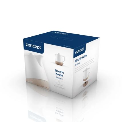 Concept RK0060 - Elektriline veekeetja 1 l 1000W/230V valge/keraamika