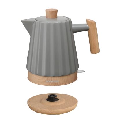 Concept RK0092 - Elektriline veekeetja 1,5 l 1500W/230V tumehall/puidu dekor/keraamika