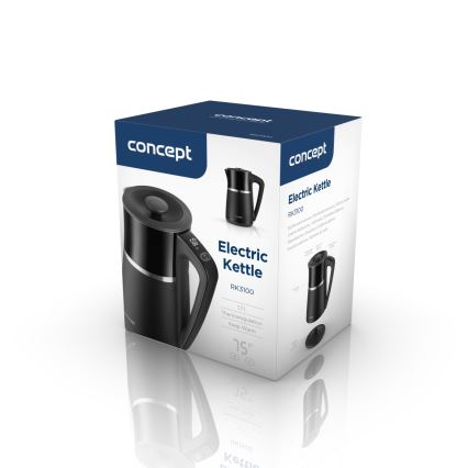 Concept RK3100 - Kiirveekeetja temperatuuri reguleerimisega 1,7 l 2200W/230V must