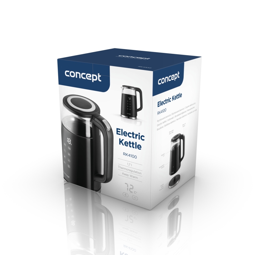 Concept RK4100 - Kiirveekeetja temperatuuri reguleerimisega 1,7 l 2200W/230V must