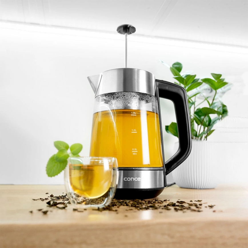 Concept RK4190 - Kiirveekeetja temperatuuri reguleerimise ja filtriga 1,7 l 2200W/230V roostevabast terasest