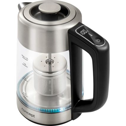 Concept RK4190 - Kiirveekeetja temperatuuri reguleerimise ja filtriga 1,7 l 2200W/230V roostevabast terasest